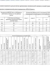 Установленные классы (подклассы) условий труда на рабочих местах 1 стр.